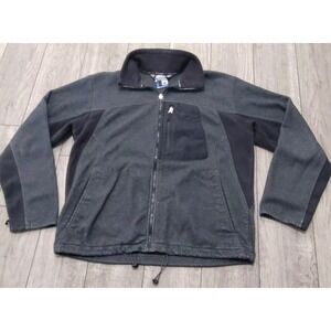 Columbia Fleece Jacket Mens L Vertex Interchange Core Coat‎ Drawstring Gray